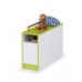 Детская кровать с ящиками, полками, шкафом и тумбой Альфа цвет лайм зелёный/белый премиум