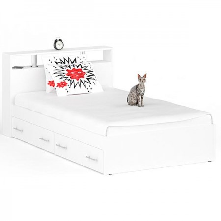Кровать с ящиками Камелия 1200 цвет белый - арт. 1022173