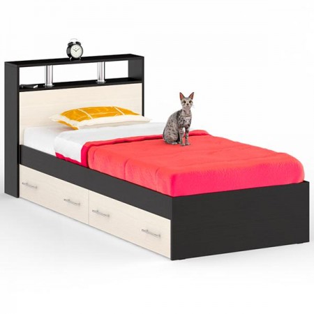 Кровать с ящиками Камелия 900 цвет венге/дуб лоредо - арт. 1022143