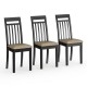 Три деревянных стула Мебель--24 Гольф-11 цвет массив берёзы венге обивка ткань атина коричневая