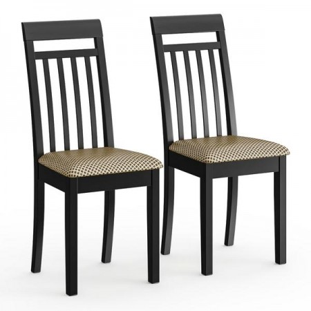 Два стула Мебель--24 Гольф-11 массив берёзы венге обивка ткань атина коричневая 