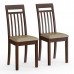 Два деревянных стула Мебель--24 Гольф-11 массив берёзы орех обивка ткань атина коричневая 