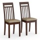 Два деревянных стула Мебель--24 Гольф-11 массив берёзы орех обивка ткань атина коричневая
