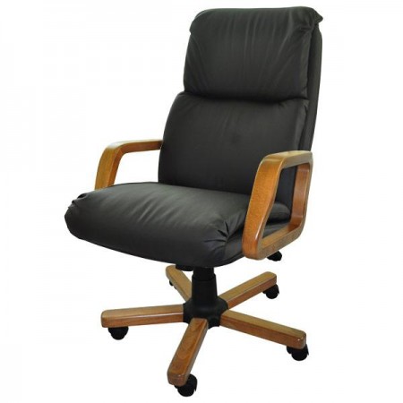 Кресло Надир 1Д (Н3 Д501) эко-кожа, цвет чёрный, высокая спинка - арт. 9391233