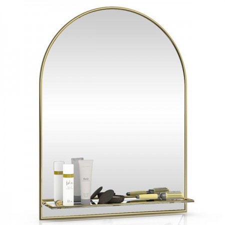 Зеркало с полкой в ванную комнату 330Ш золото - арт. 1669086