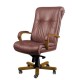 Кресло директора Алекс 1Д эко-кожа, цвет коричневый, высокая спинка, крестовина и подлокотники светлый орех