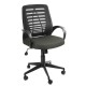 Кресло с подлокотниками Глория ткань В40, цвет серый, пластмассовая спинка обтянутая чёрной сеткой