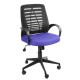 Кресло с подлокотниками Глория ткань В10, цвет синий, пластмассовая спинка обтянутая чёрной сеткой