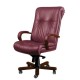 Кресло директора Алекс 1Д эко-кожа, цвет бордовый, высокая спинка, крестовина и подлокотники дерево тёмный орех - арт. 1939247
