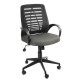 Кресло с подлокотниками Глория ткань В3, цвет серо-чёрный, пластмассовая спинка обтянутая чёрной сеткой