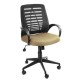 Кресло с подлокотниками Глория ткань В39, цвет бежевый, пластмассовая спинка обтянутая чёрной сеткой