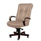 Кресло директора Алекс 1Д эко-кожа, цвет бежевый, высокая спинка, крестовина и подлокотники дерево палисандр