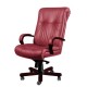 Кресло директора Алекс 1Д эко-кожа, цвет красный, высокая спинка, крестовина и подлокотники дерево палисандр