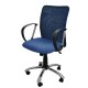 Кресло Капри хром ткань JP 15-5, цвет синий, спинка сетка