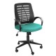 Кресло с подлокотниками Глория ткань В27, цвет зелёный, пластмассовая спинка обтянутая чёрной сеткой - арт. 9391055