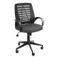 Кресло с подлокотниками Глория ткань В2, цвет чёрно-серый, пластмассовая спинка обтянутая чёрной сеткой - арт. 9391069