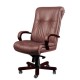 Кресло директора Алекс 1Д эко-кожа, цвет коричневый, высокая спинка, крестовина и подлокотники палисандр