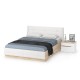 Кровать Муссон с подъёмным основанием и тумбой 16.03 цвет белый/дуб эндгрейн элегантный/кожзам белый - арт. 1023673