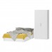 Двуспальная Кровать белая с ящиками 1400 со шкафом для одежды 2-х створчатым Стандарт цвет белый фото 4