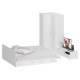 Мебель для спальни белая Стандарт № 4 с кроватью 1800 с ящиками цвет белый/фасады ТВ тумбы МДФ белый глянец