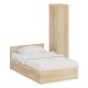 Односпальная кровать с ящиками 1200 с пеналом Стандарт цвет дуб сонома