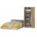 Двуспальная кровать с ящиками 1400 со шкафом для одежды 2-х створчатым Стандарт цвет дуб сонома фото 3