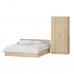 Двуспальная кровать с ящиками 1800 со шкафом для одежды 2-х створчатым Стандарт цвет дуб сонома в OXYMEBEL - Интернет магазин мебели