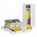 Двуспальная Кровать белая с ящиками 1400 с угловым шкафом Стандарт цвет белый