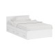 Кровать белая с ящиками Стандарт 1200 цвет белый