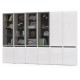 Стенка из шкафов Сидней № 19 цвет белый/чёрный/фасады МДФ белый глянец - арт. 1023848