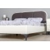 Белая кровать с мягкой спинкой 1600 Валенсия с тумбочкой и ТВ тумбой цвет белый шагрень/ткань велутто 19