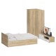 Мебель для спальни Стандарт № 4 с кроватью 1200 цвет дуб сонома/фасады ТВ тумбы МДФ белый глянец