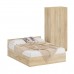 Двуспальная кровать с ящиками 1600 со шкафом для одежды 2-х створчатым Стандарт цвет дуб сонома