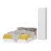 Двуспальная Кровать белая с ящиками 1400 с пеналом Стандарт цвет белый в OXYMEBEL - Интернет магазин мебели