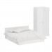 Двуспальная Кровать белая с ящиками 1800 с угловым шкафом Стандарт цвет белый
