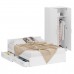 Двуспальная Кровать белая с ящиками 1600 со шкафом для одежды 2-х створчатым Стандарт цвет белый фото 1