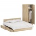 Двуспальная кровать с ящиками 1800 со шкафом для одежды 2-х створчатым Стандарт цвет дуб сонома фото 2