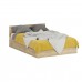 Двуспальная кровать с ящиками 1400 с угловым шкафом Стандарт цвет дуб сонома