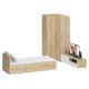 Мебель для спальни Стандарт № 4 с кроватью 800 цвет дуб сонома/фасады ТВ тумбы МДФ белый глянец