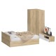 Мебель для спальни Стандарт № 4 с кроватью 1600 цвет дуб сонома/фасады ТВ тумбы МДФ белый глянец