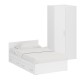 Односпальная Кровать белая с ящиками 1200 с угловым шкафом Стандарт цвет белый