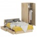 Двуспальная кровать с ящиками 1400 со шкафом для одежды 2-х створчатым Стандарт цвет дуб сонома фото 2