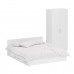 Двуспальная Кровать белая с ящиками 1800 со шкафом для одежды 2-х створчатым Стандарт цвет белый