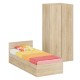 Односпальная кровать с ящиками 900 с угловым шкафом Стандарт цвет дуб сонома