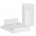 Двуспальная Кровать белая с ящиками 1400 с угловым шкафом Стандарт цвет белый фото 3