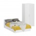 Двуспальная Кровать белая с ящиками 1400 с угловым шкафом Стандарт цвет белый