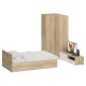 Мебель для спальни Стандарт № 4 с кроватью 1200 с ящиками цвет дуб сонома/фасады ТВ тумбы МДФ белый глянец