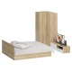 Мебель для спальни Стандарт № 4 с кроватью 1800 цвет дуб сонома/фасады ТВ тумбы МДФ белый глянец