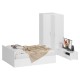 Мебель для спальни белая Стандарт № 4 с кроватью 1600 ТВ тумбы МДФ белый глянец