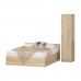 Двуспальная кровать с ящиками 1600 с пеналом Стандарт цвет дуб сонома фото 3